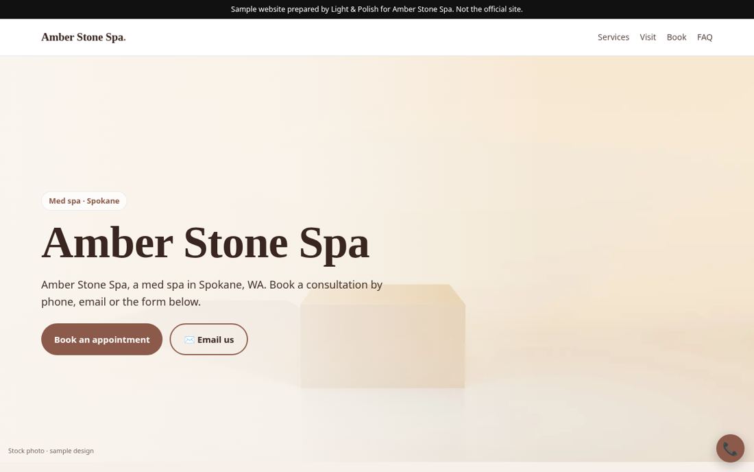 Demo homepage for a spa